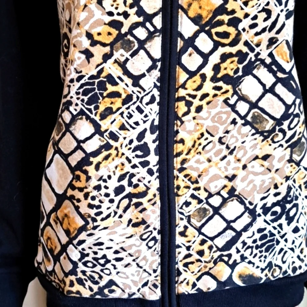 Alfred Dunner Black and Tan Blazer with Bold Design Size 12 - Picture 5 of 11